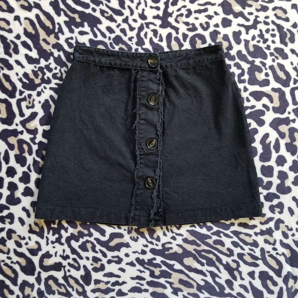 Francesca's Black Jean Skirt - Picture 9 of 9